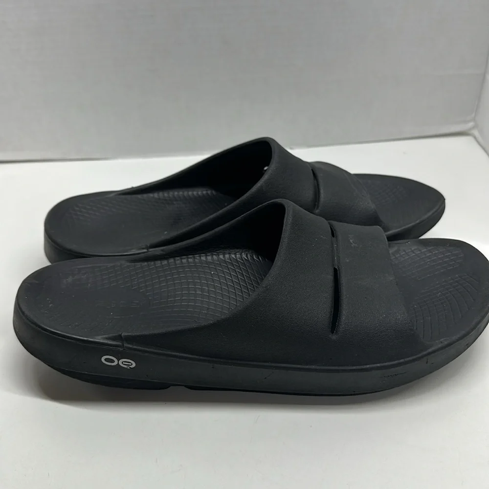 Oofos ooahhh Sandal Slides Slip On Orthopedic Shoes Black Men's Size 12